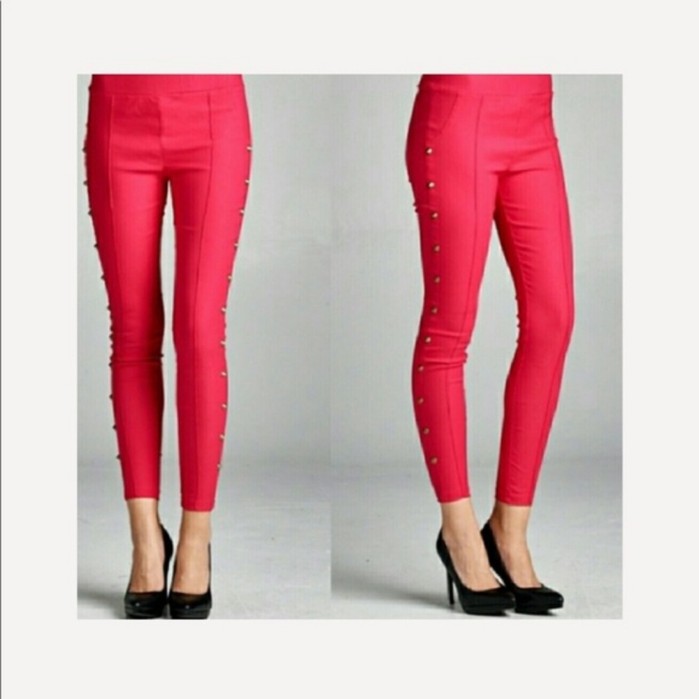 April Spirit Hot Pink studded leggings pants xs/small - Picture 3 of 6